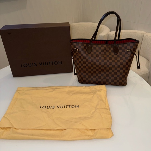 Louis Vuitton Neverfull MM tote in Damier Ebene canvas - Picture 1 of 12